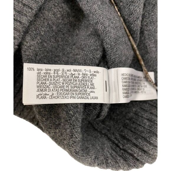 Zara Womens Sweater Size M Gray Cardigan Knit 100 Wool Long Sleeve 2893/102 NWOT - Picture 8 of 12